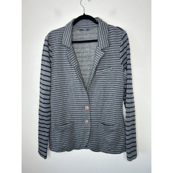 TART Essential Blazer Gray Navy Striped Women’s Workwear Long Sleeve Size XL - Picture 1 of 12
